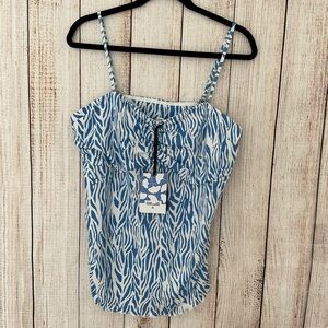 Diane Von Furstenberg Zebra Print Camisole in Blue and White